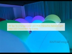 4ft Tap-To-Change-Color LED RGB Διαδραστικό φως αερόστατου: Ιδανικές LED μπάλες πλήθους για εκδηλώσεις