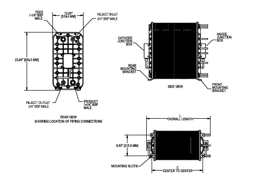 Ιόνιοκαθαρό CEDI LX-Z IP-LXM10Z-5 Διασφάλιση υψηλής ποιότητας αποιονισμένου νερού για ≤ 0,05 ppm χλωριούχου νερού τροφοδοσίας