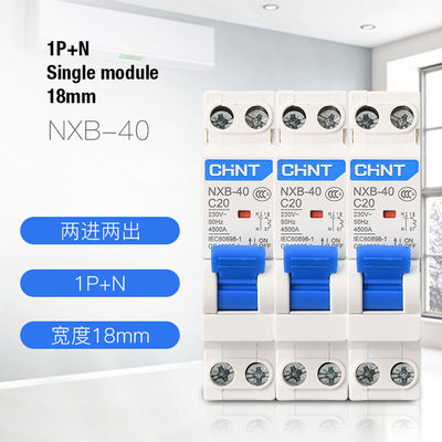 Chint nxb-40 μικροσκοπικός διακόπτης 6~40A, Icn=4500A, 1P+N 18mm DPN ενιαία ενότητα για τη χρήση προστασίας AC230V κυκλωμάτων